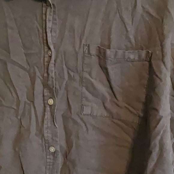 Thread Supply Womens Denim Shirt Size L Blue Button Up Short Sleeves Casual Top - Picture 3 of 4